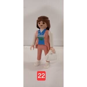 Playmobil Women Figure "Gabrielle " Shirt Pink Pants White Shoes Bag Purse